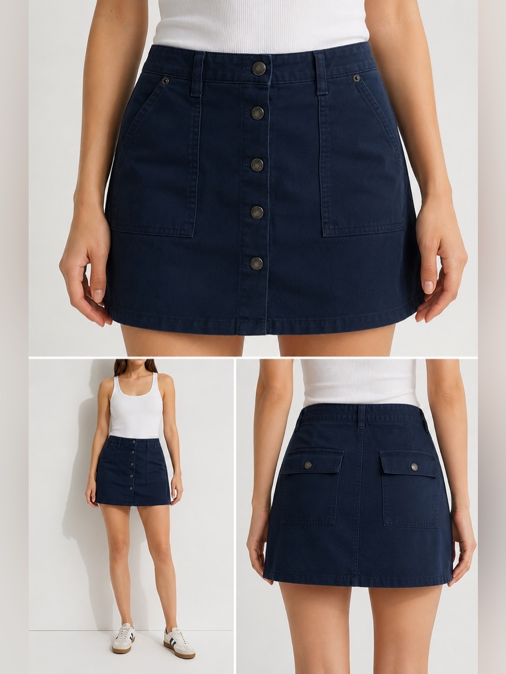 Abercrombie & Fitch NAVY BLUE MINI SKIRT SIZE XL